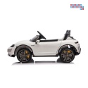 [BDM0988] Porsche Taycan Turbo S na akumulator 2x45W 12V/7Ah ekoskóra Bluetooth i pilot - biały