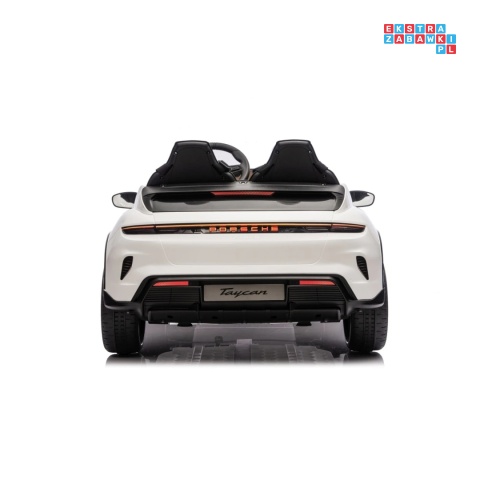 [BDM0988] Porsche Taycan Turbo S na akumulator 2x45W 12V/7Ah ekoskóra Bluetooth i pilot - biały
