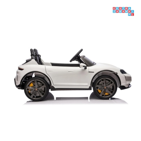[BDM0988] Porsche Taycan Turbo S na akumulator 2x45W 12V/7Ah ekoskóra Bluetooth i pilot - biały
