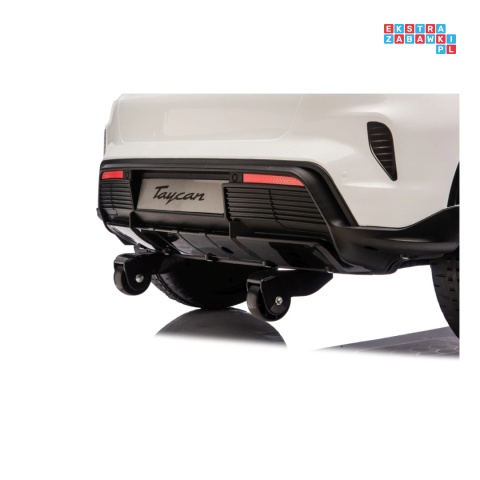 [BDM0988] Porsche Taycan Turbo S na akumulator 2x45W 12V/7Ah ekoskóra Bluetooth i pilot - biały