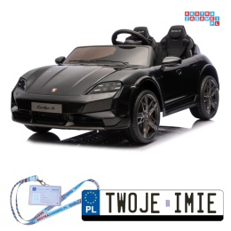 [BDM0988] Porsche Taycan Turbo S na akumulator 2x45W 12V/7Ah ekoskóra Bluetooth i pilot - czarny