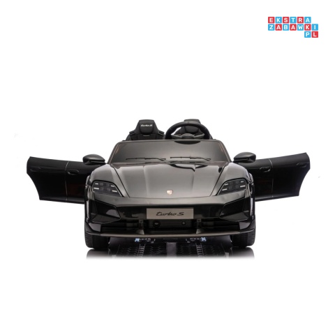 [BDM0988] Porsche Taycan Turbo S na akumulator 2x45W 12V/7Ah ekoskóra Bluetooth i pilot - czarny