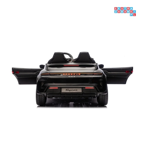 [BDM0988] Porsche Taycan Turbo S na akumulator 2x45W 12V/7Ah ekoskóra Bluetooth i pilot - czarny