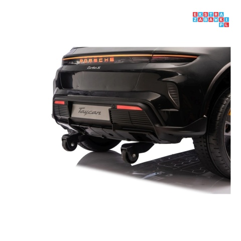 [BDM0988] Porsche Taycan Turbo S na akumulator 2x45W 12V/7Ah ekoskóra Bluetooth i pilot - czarny