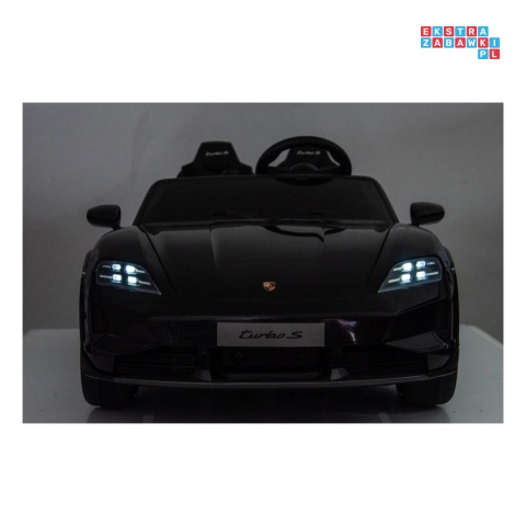 [BDM0988] Porsche Taycan Turbo S na akumulator 2x45W 12V/7Ah ekoskóra Bluetooth i pilot - czarny