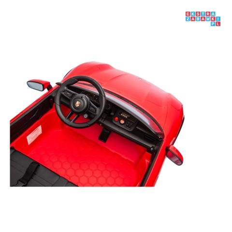 [BDM0988] Porsche Taycan Turbo S na akumulator 2x45W 12V/7Ah ekoskóra Bluetooth i pilot - czerwony