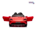 [BDM0988] Porsche Taycan Turbo S na akumulator 2x45W 12V/7Ah ekoskóra Bluetooth i pilot - czerwony