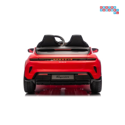 [BDM0988] Porsche Taycan Turbo S na akumulator 2x45W 12V/7Ah ekoskóra Bluetooth i pilot - czerwony