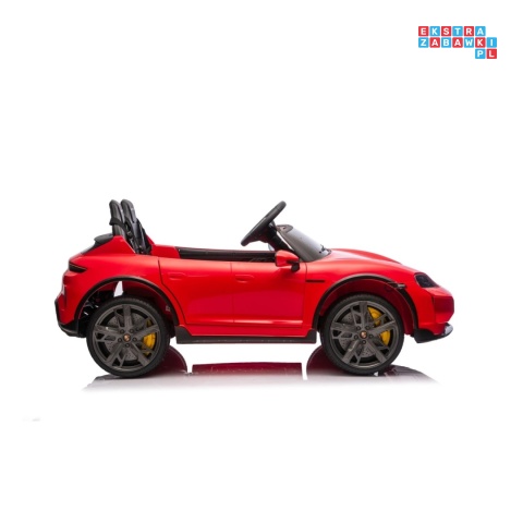 [BDM0988] Porsche Taycan Turbo S na akumulator 2x45W 12V/7Ah ekoskóra Bluetooth i pilot - czerwony