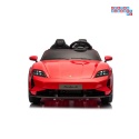 [BDM0988] Porsche Taycan Turbo S na akumulator 2x45W 12V/7Ah ekoskóra Bluetooth i pilot - czerwony