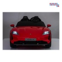[BDM0988] Porsche Taycan Turbo S na akumulator 2x45W 12V/7Ah ekoskóra Bluetooth i pilot - czerwony