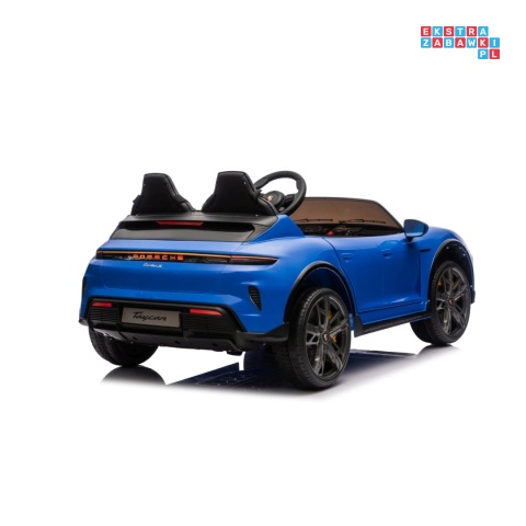 [BDM0988] Porsche Taycan Turbo S na akumulator 2x45W 12V/7Ah ekoskóra Bluetooth i pilot - niebieski