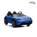 [BDM0988] Porsche Taycan Turbo S na akumulator 2x45W 12V/7Ah ekoskóra Bluetooth i pilot - niebieski