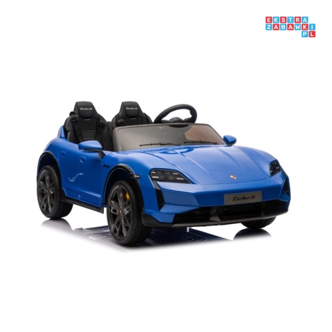 [BDM0988] Porsche Taycan Turbo S na akumulator 2x45W 12V/7Ah ekoskóra Bluetooth i pilot - niebieski
