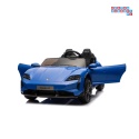 [BDM0988] Porsche Taycan Turbo S na akumulator 2x45W 12V/7Ah ekoskóra Bluetooth i pilot - niebieski
