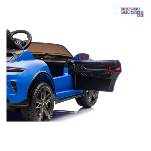 [BDM0988] Porsche Taycan Turbo S na akumulator 2x45W 12V/7Ah ekoskóra Bluetooth i pilot - niebieski