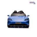 [BDM0988] Porsche Taycan Turbo S na akumulator 2x45W 12V/7Ah ekoskóra Bluetooth i pilot - niebieski