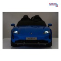 [BDM0988] Porsche Taycan Turbo S na akumulator 2x45W 12V/7Ah ekoskóra Bluetooth i pilot - niebieski