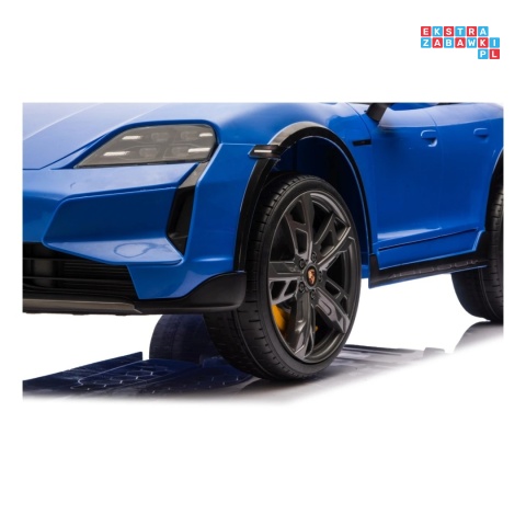 [BDM0988] Porsche Taycan Turbo S na akumulator 2x45W 12V/7Ah ekoskóra Bluetooth i pilot - niebieski
