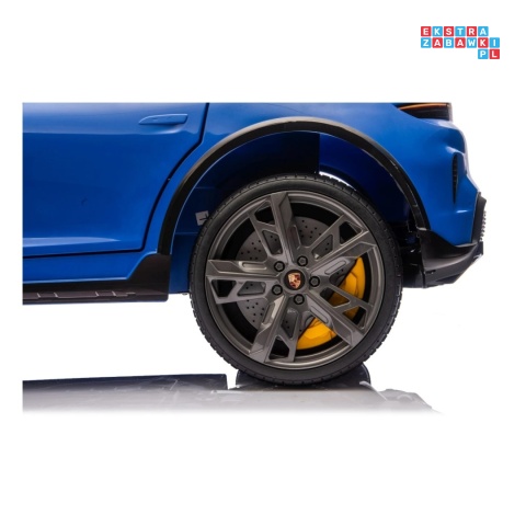 [BDM0988] Porsche Taycan Turbo S na akumulator 2x45W 12V/7Ah ekoskóra Bluetooth i pilot - niebieski