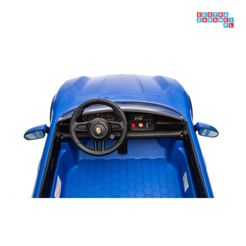 [BDM0988] Porsche Taycan Turbo S na akumulator 2x45W 12V/7Ah ekoskóra Bluetooth i pilot - niebieski