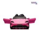 [BDM0988] Porsche Taycan Turbo S na akumulator 2x45W 12V/7Ah ekoskóra Bluetooth i pilot - różowy
