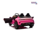 [BDM0988] Porsche Taycan Turbo S na akumulator 2x45W 12V/7Ah ekoskóra Bluetooth i pilot - różowy
