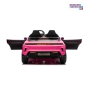 [BDM0988] Porsche Taycan Turbo S na akumulator 2x45W 12V/7Ah ekoskóra Bluetooth i pilot - różowy