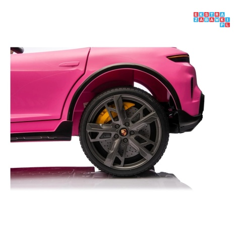 [BDM0988] Porsche Taycan Turbo S na akumulator 2x45W 12V/7Ah ekoskóra Bluetooth i pilot - różowy
