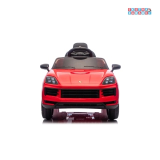Czerwone Porsche Cayenne na akumulator - 2x45W, 12V/7Ah, Bluetooth, pilot, EVA - [BDM0990]