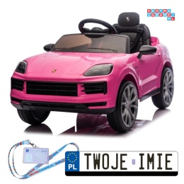 [BDM0990] Porsche Cayenne na akumulator 2x45W 12V/7Ah Bluetooth pilot EVA - różowy