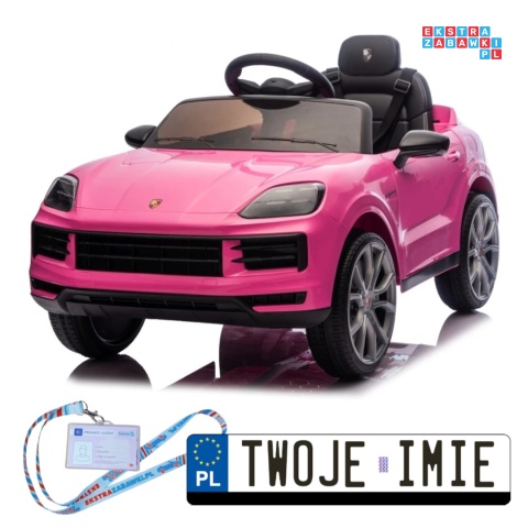 [BDM0990] Porsche Cayenne na akumulator 2x45W 12V/7Ah Bluetooth pilot EVA - różowy