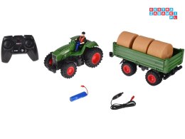 Sterowany Traktor na pilota z przyczepą + bale siana traktorzysta RC0717