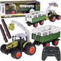 Sterowany Traktor na pilota z przyczepą i chwytakiem bale drewna RC0719