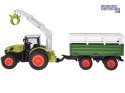 Sterowany Traktor na pilota z przyczepą i chwytakiem bale drewna RC0719