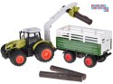 Sterowany Traktor na pilota z przyczepą i chwytakiem bale drewna RC0719