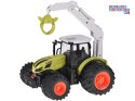 Sterowany Traktor na pilota z przyczepą i chwytakiem bale drewna RC0719