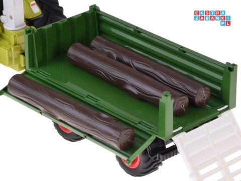Sterowany Traktor na pilota z przyczepą i chwytakiem bale drewna RC0719