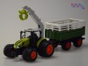 Sterowany Traktor na pilota z przyczepą i chwytakiem bale drewna RC0719