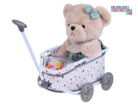 [ ZA5919 ] Wózek z rączką dla Lalek Misiów- Uroczy Wagonik do Ciągnięcia