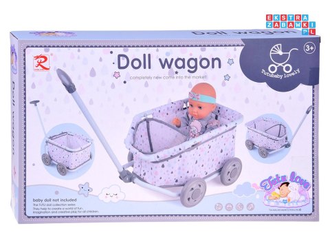 [ ZA5919 ] Wózek z rączką dla Lalek Misiów- Uroczy Wagonik do Ciągnięcia