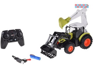 [RC0718] Zdalnie sterowany traktor koparko-ładowarka spychacz na pilota