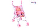 [ ZA5916] Zestaw Deluxe Lalka Bobas Wózek Łóżeczko Mata z akcesoriami 17 el.
