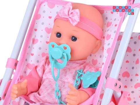 [ ZA5916] Zestaw Deluxe Lalka Bobas Wózek Łóżeczko Mata z akcesoriami 17 el.