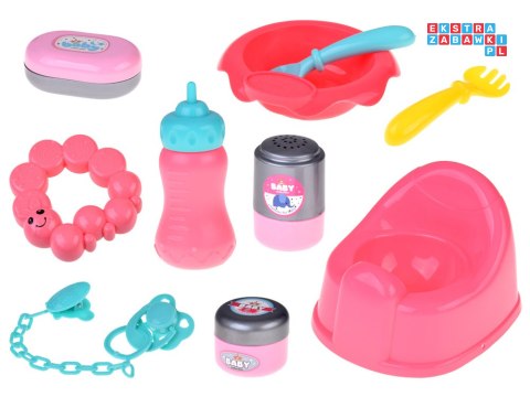 [ ZA5916] Zestaw Deluxe Lalka Bobas Wózek Łóżeczko Mata z akcesoriami 17 el.