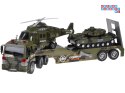 [ ZA5684 ] Zestaw Wojskowy Transport Ciężarówka Czołg Helikopter Światła Dźwięk