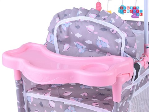 [ ZA5918 ] Zestaw dla Lalek 2w1 Łóżeczko i Krzesełko do karmienia Sweet Dream
