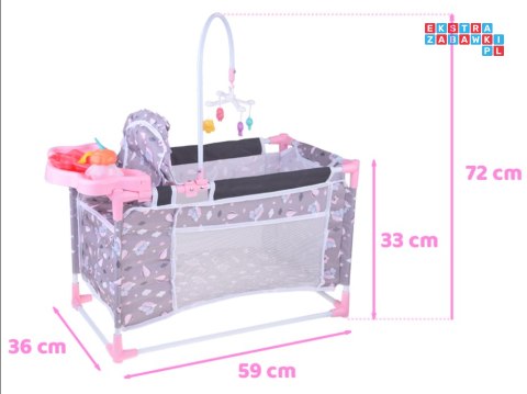 [ ZA5918 ] Zestaw dla Lalek 2w1 Łóżeczko i Krzesełko do karmienia Sweet Dream