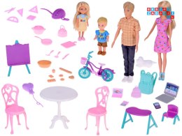 [ZA5699] Anlily duży zestaw rodzina lalek kuchnia i mebelki szkoła i praca