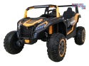 [A032] Buggy ATV Racing dwuosobowy na akumulator 4x200 24V/7Ah pilot MP3 LED - złoty
